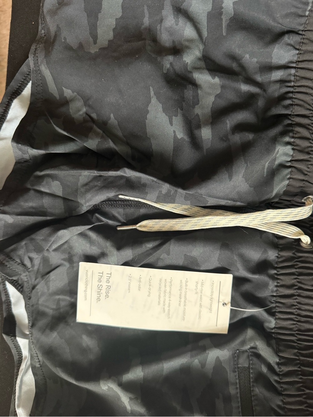 Vuori Clementine Women's Athletic Shorts in Black Camo